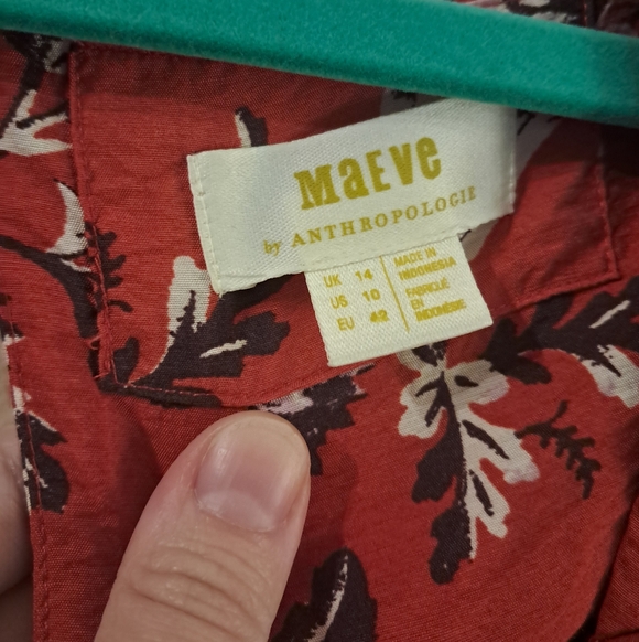 NWOT Anthropologie Maeve Red Floral High Low Dress - Picture 7 of 9